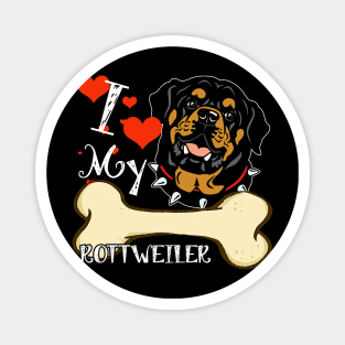 Rottweiler T-Shirt - I Love My Rottweiler Magnet